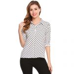 White and Black Polka Dot Shirt: Amazon.c