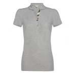 Shop Burberry Women's Grey Cotton Melange Polo Shirt - On Sale .