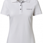 Women's Polo Shirt with PORSCHE lettering - White - USA-only .