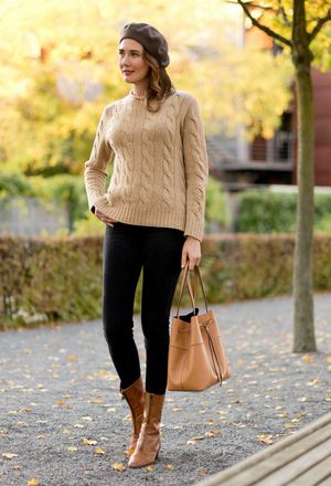 outfits with polo ralph lauren beige sweater | Chicisi