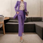 Online Shop BGTEEVER Fashion Purple Women Pant Suit Double .