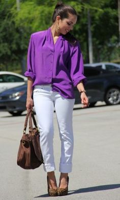 Purple Blouse Outfit Ideas for
  Ladies