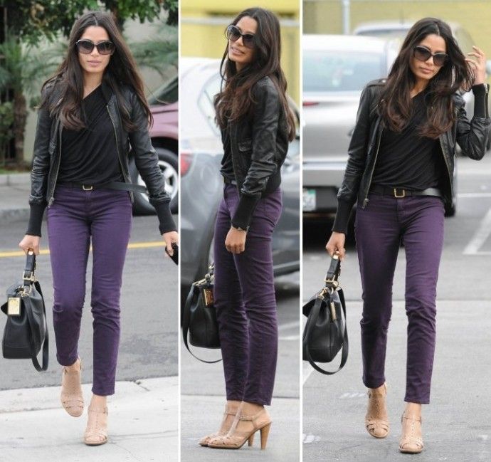 Purple Jeans Outfit Ideas
