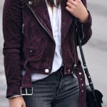 40 Express Outfit Ideas To Copy | Suede jacket outfit, Purple .