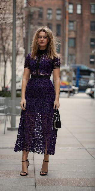 purple midi dress | Beautiful dresses, Guest dresses, Self .
