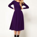 Long sleeve simple purple dress | Asos dress midi, Long midi dress .