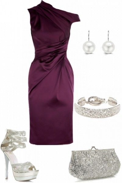 Statement purple dress with silver accessories (With images .