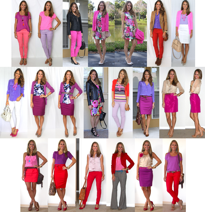 12 Outfit Ideas: Red, Pink and Purple — J's Everyday Fashi
