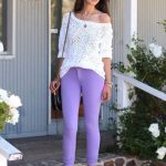 Purple jeans comfy white sweater | Purple outfits, Purple jeans outf