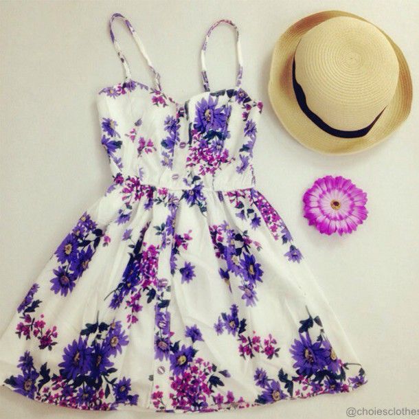 Purple Summer Dresses | dress purple flowers sundress cute dress .