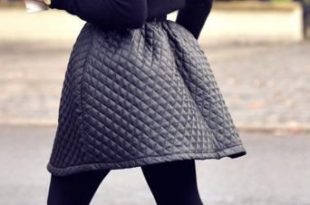 All Black Skirt Outfit #2. Wear a knee-length black quilted skirt .
