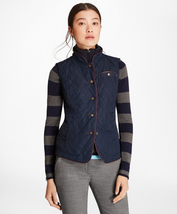 Water-Repellent Diamond-Quilted Vest | Brooks Brothe