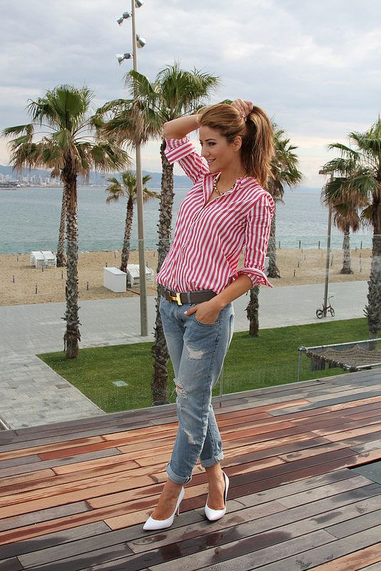 Red And White Stripes #Heels & Wedges #Jeans #Striped #Shirts .