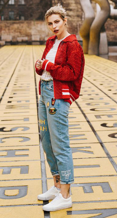 Cherry red bomber jackets | HOWTOWEAR Fashi