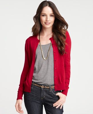 I do believe I would enjoy a red cardigan for fall | Red cardigan .