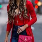 50+ Fashionable Red Outfit Ideas | Fall outfits, Red cardigan .
