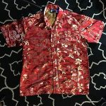 NOS Vintage 2001 Sharp Red Shiny Hawaiian Shirt | eB
