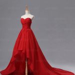 high low prom dress, red prom dress, chiffon prom dress, 2017 prom .