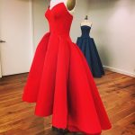 Cute Strapless A-Line High Low Red Prom Dress,cheap prom dress .