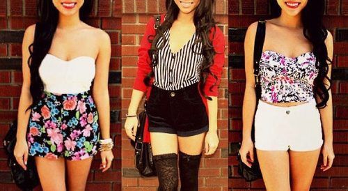 Three high waisted shorts outfit ideas (With images) | Cute fall .