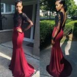 dress, red gown, lace top prom dress, prom dress, formal dress .