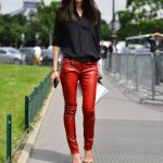 streetstyle #style #fashion #leather #pants | Modestil, Rote .