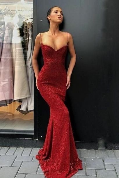 40+ Glam Red Prom Night Dresses Ideas | Red mermaid prom dress .
