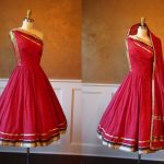 1950s Dress - Vintage 50s Dress - Red Silk Sari Couture One .