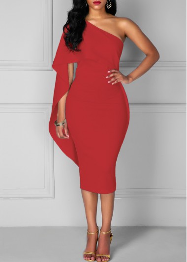 Red One Shoulder Dress
  Cocktail Party Outfits