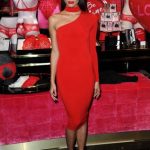 Sara Sampaio Short Red One-sleeve Cocktail Party Celebrity Dre