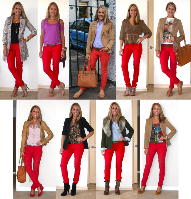 Flashback Friday: Red Pants | Red pants outfit, Red jeans outfit .