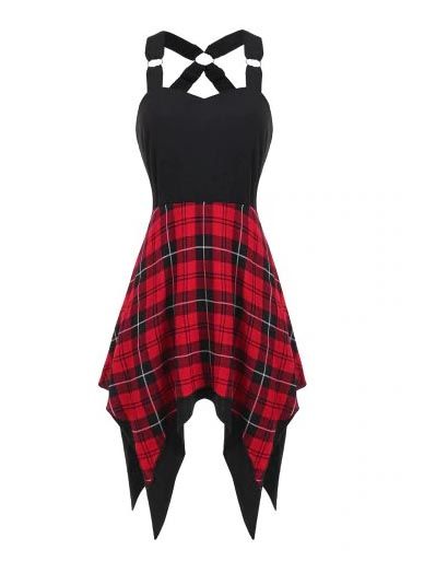 Red Plaid Dress Casual Outfits