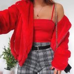 red-puffy-coat-red-top-plaid-pants-valentines-day-outfits-min .