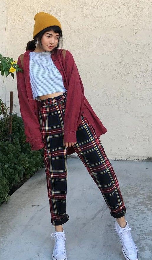 29 Cool Ways to Wear Plaid Pants | Aesthetic clothes, Clothes .