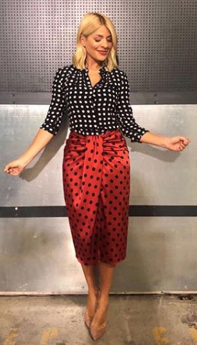 Holly Willoughby's red and black polka dot skirt from Zara is a .