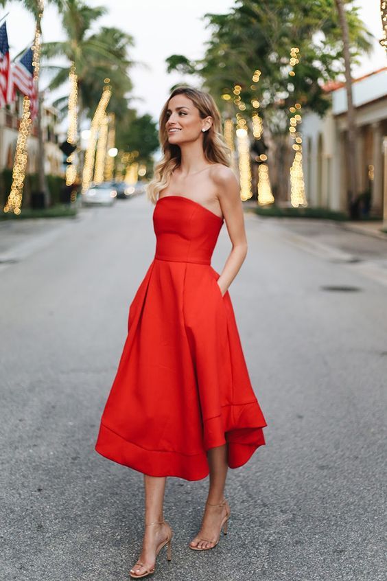 Red Strapless Dress Outfit
  Ideas for Summer
