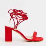 RAID Exclusive Alondra red strappy block heeled sandals | AS