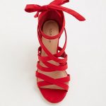 Plus Size - Red Strappy Lace-Up Heel (Wide Width) - Torr