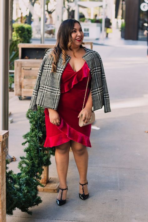 Velvet Dress for Christmas | Red dress outfit, Dress outfits, Dress