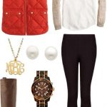 Red vest black trousers combine Clothes Casual Outift for • teens .