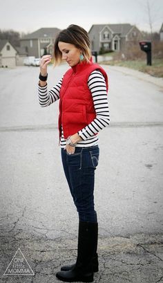 40 Cool Outfit Ideas with Puffy Vest | Vest outfits for women .
