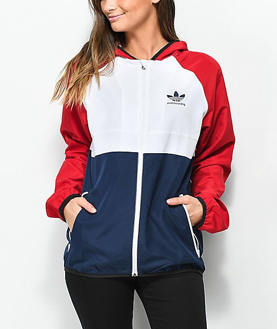adidas MI Skate Red, White & Blue Windbreaker Jacket | Adidas .