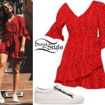 Maddie Ziegler: Red Wrap Dress, White Sneakers | Fashion, Fashion .