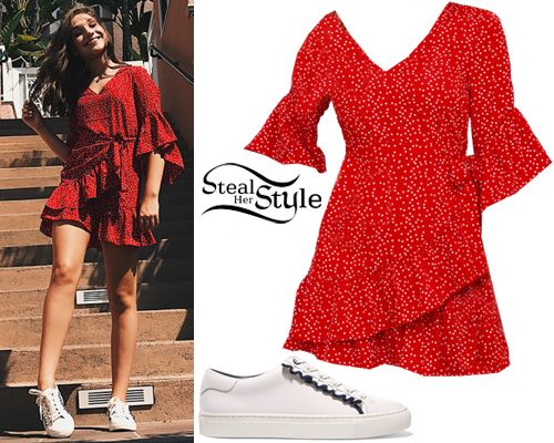 Maddie Ziegler: Red Wrap Dress, White Sneakers | Fashion, Fashion .