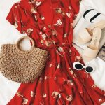 Romance Red Floral Print Wrap Dress | Fashion, Clothes, Cute outfi