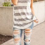 Summer outfit ideas 2016, striped top and ribbed jeans. | Cute .