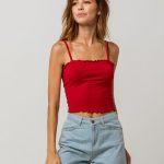 BOZZOLO Ribbed Crop Blue Womens Tank Top in 2020 | Red tank tops .
