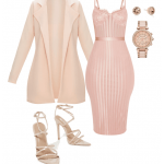 Rose Gold #rosegold #dress #pinkjacket #pinkdress #jacket #coat .