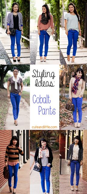 Styling Inspiration: Cobalt Blue Pants | Blue pants outfit, Cobalt .