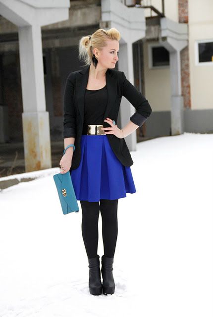 KOBALTOWA SPÓDNICA | Blue skirt outfits, Fashion, Royal blue skir